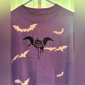 Holiday Sweater for men’s in purple with Bat Designs